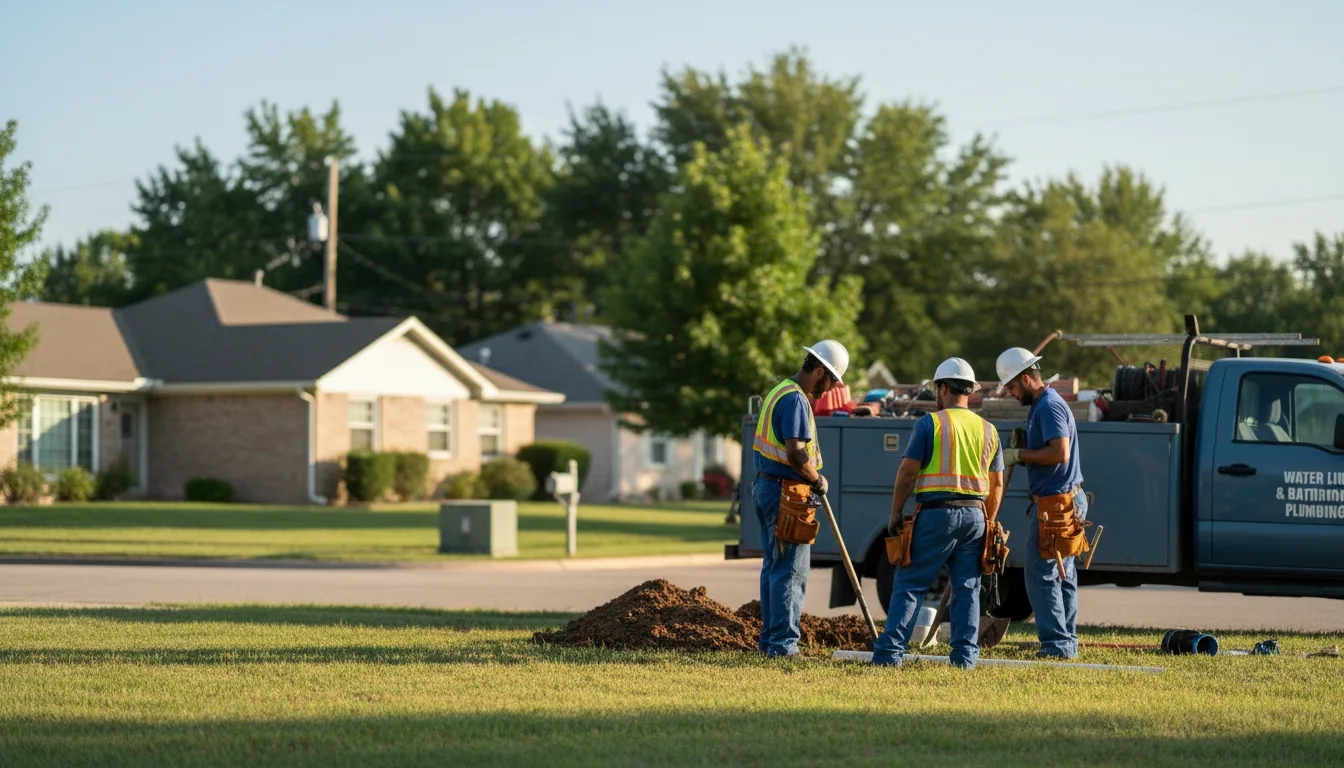 Residential water line and bathroom plumbing service in Mount Hope, KS